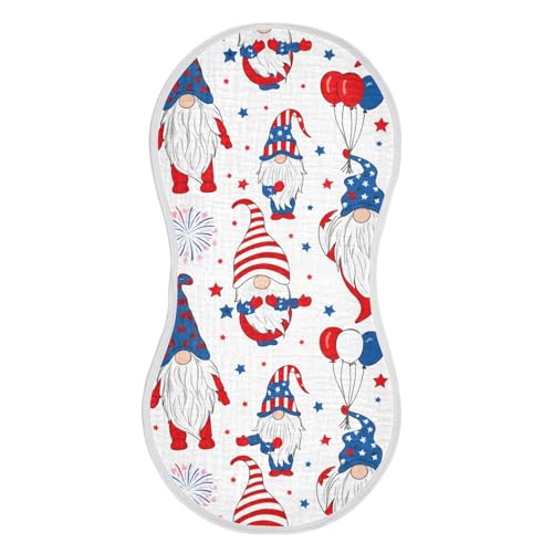 Muslin Burp Cloth for Baby 2PCS American Gnomes Red Super Absorbent Burping Cloths, Bibs for Newborn Boys Girls2