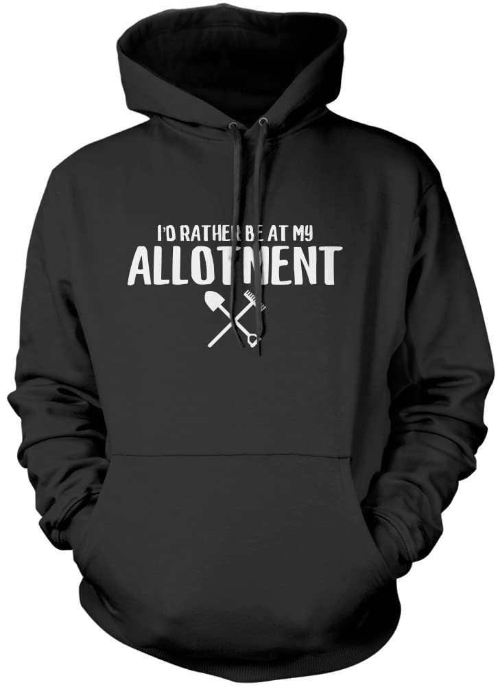 Hotscamp Unisex Kids Black I'd Rather Be At My Allotment - Hoodie - Funny Gardener Shed Love My Garden S