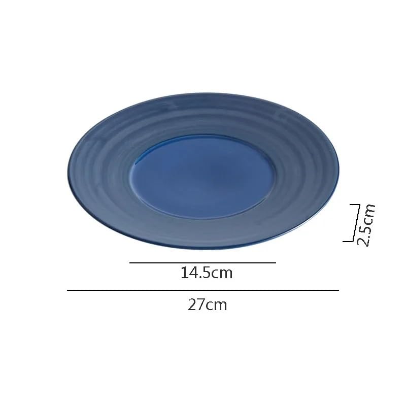 Pratos platear Plana de cerámica Vintage for Restaurante, for Carne, Postre, Sushi, Ensalada Frutas, frío, vajilla Especial Vajilla(C 10.6 Inch)