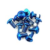 DTTRA 12PCS Mountain Bike Bicycle Disc Brake Rotor Torx T25 Bolts M5x9mm Road Bike Disc Brake Rotor Screws, Blue