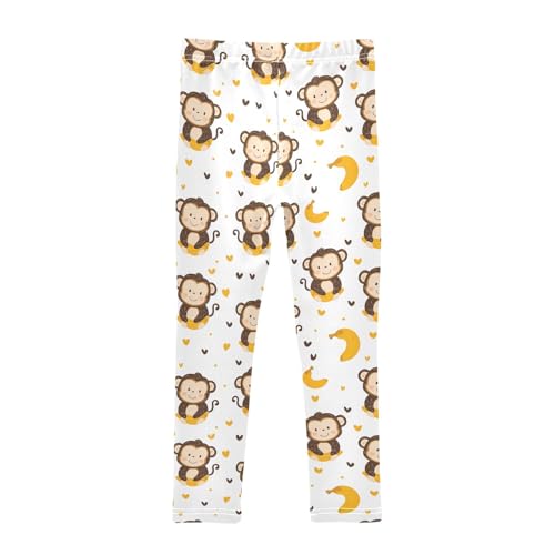 senya Girls Printed Leggings Yoga Pants Monkey Banana Pattern for Kids in 4t to 10 Years, 4T2