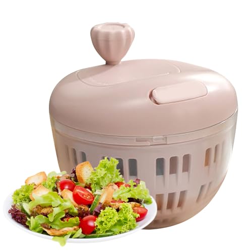 Vegetal Spinner: Tazón De Compacto De 800 Ml, De Rotación Suave De Secado Rápido, Limpiador De Ensaladas Eficiente Mantiene El Producto Fresco Por Más Tiempo | Colandero Para Campamen