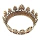 Barock Königskrone Herren Metall Prinz Haarkrone Vollkreis Geburtstag Party Haarschmuck für Cosplay Prom Quinceanera, Large Size 7.28 Diameter, Strass-Perle