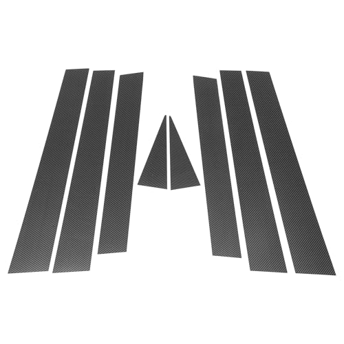 VekAuto 8 Pcs Front Rear Left Right Car Door Pillar Window Trim for Subaru Forester 2014-2018 Anti Scratch Sticker Pillar Posts Cover Black Carbon Fiber