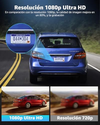 Cámara para coche de 360 grados con grabación en bucle y sensor de movimiento 3