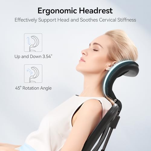 SIHOO M18 Ergonomic Office Chair for Big and Tall People Adjustable Headrest with 2D Armrest Lumbar Support and PU Wheels Swivel Tilt Function Black