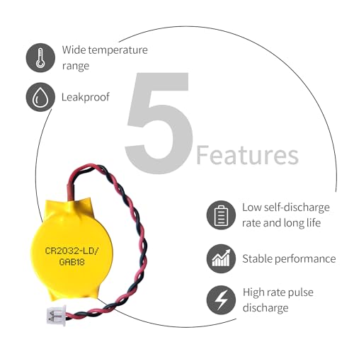 EEMB 10PACK 3V CR2032 CMOS Battery with Wire Leads and MOLEX Connector Computer Replacement Battery for Intel NUC and ASUS ROG Strix G702 G702V / AsRock AM1H-ITX Laptop - Image 6