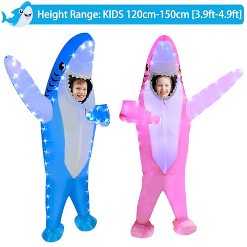 Disfraz inflable de tiburón para niños con luces LED miniatura 2