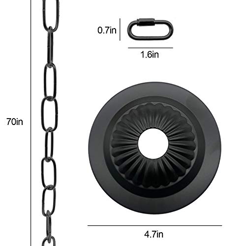 Alpurple 5 Inch Diameter Bronze Canopy Kit with Maximum Fixture Weight of 50 Pounds-Iron Ceiling Plate with Pendant Light Fixture Chain and Ceiling Hook for Chandelier or Swag Light Fixtures (Bronze)