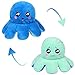 Polipo Reversibile Peluche,Peluche Ppolpo Reversibile,La Figura del Polpo Può Esprimere l'umore, Adatta a Bambini Ragazze Ragazzi (Blu/Verde)
