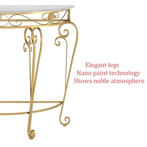 Mesa de pasillo contra la pared dorada de metal de 70 cm 6