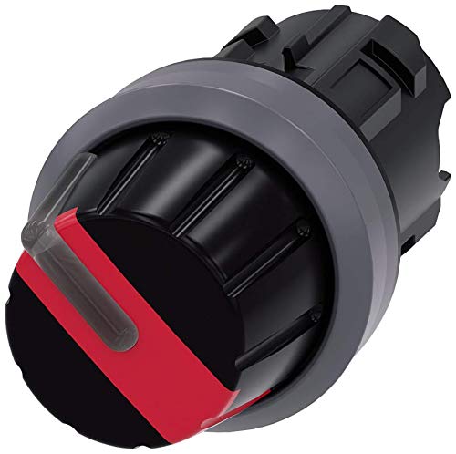 Sélecteur étanche IP69K Siemens 3SU10322AF200AA0 rouge avec anneau en métal