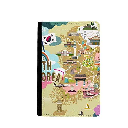 Étui portefeuille carte de la Corée du Sud en cuir PU pour smartphone