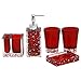 LUANT Generic 5-Piece Resin Bathroom Accessory Set with Soap Dish, Dispenser, Toothbrush Holder and Tumbler, Red