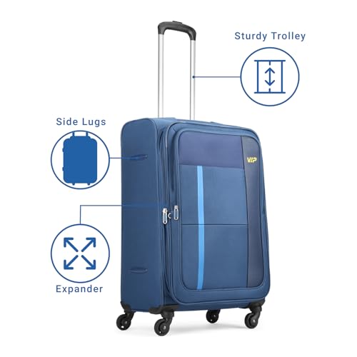 Image of VIP Totonto - S03 Set of 3 (Cabin+Medium+Large) Trolley Bag, Cm | TSA | 8 Wheels | 3 Year International Warranty | Blue and Three Grey Skybags Duffle Bags