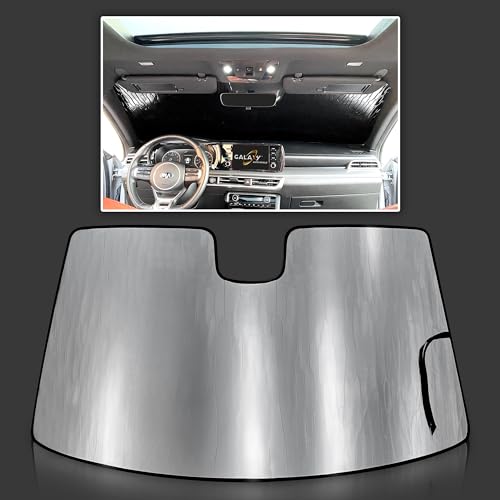 GalaxyAutoShield Custom Fit Reflective Windshield Sun Shade Compatible with 2021 2022 2023 2024 2025 Kia K5 Sedan, Insulated Window Sunshade Privacy Blockout UV Reflector Protection - Made in USA