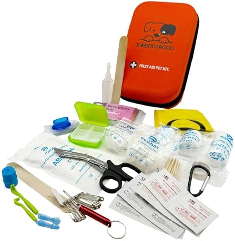TheDogTagCo Kit de primeros auxilios para perros, más de 40 sumin...