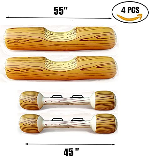 Livekiy 4 Pcs Set Inflatable Floating Row Toys, 2 Person River Floats Aqua Battle Logs,Adult Children Pool Party Water Sports Games Log Rafts To Float Toys, Swimming Pool Floating Toys Orange--4Pcs #TOP3