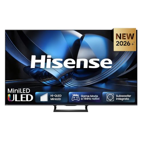 Hisense Smart TV MiniLED 144Hz 65" 4K 65U7SE | Dolby Atmos 2.1 By Devialet, Dolby Vision IQ, HDR10+, VIDAA OS, Alexa, lativù 4K, Wifi, BT, Airplay2, 2026 Model