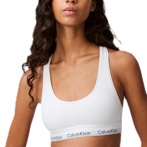 Calvin Klein Modern Cotton Unlined Wireless Bralette, White, Medium