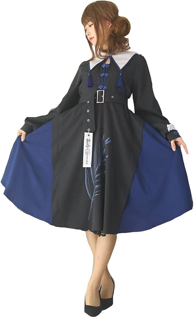 Amazon Co Jp Favoriteオリジナル 袴風スカートとチャイナの和中華折衷ワンピース ブラック ネイビー 予約 6月10日頃順次発送予定 服 ファッション小物 Amazon Co Jp Favoriteオリジナル 袴風スカートとチャイナの和中華折衷ワンピース ブラック ネイビー 予約 6月10日頃順次発送予定 服 ファッション小物