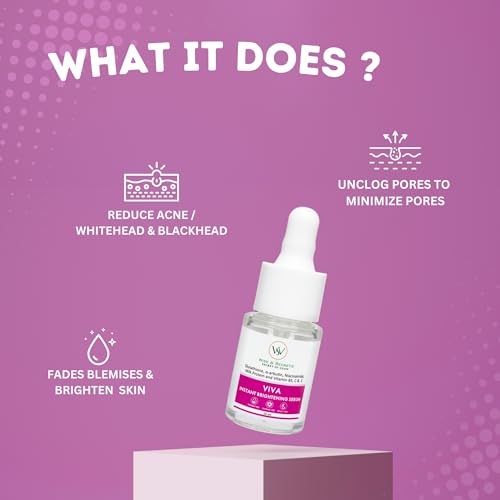 Image of WISE & SECRETS Viva Instant Whitening Serum - 10 ML || Brightening & Radiance Booster ||Enriched with Vitamin B5, C, E
