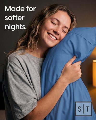 Image of Sleepy Town Split King Size Bed Sheets - 4 Piece - NO Flat Sheet Included - Split King Sheet Set - Soft, Comfy & Cooling - Easy Care - Wrinkle & Fade Free - Brushed Microfiber Bed Sheets (Royal Blue)