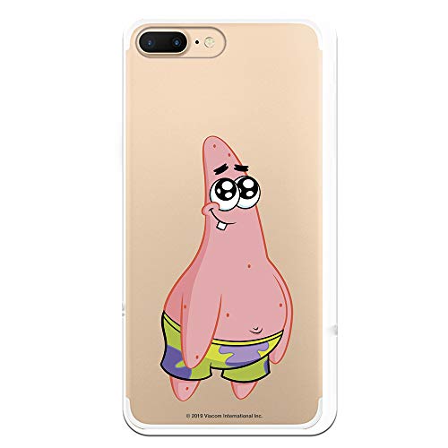 Funda para iPhone 7 Plus - iPhone 8 Plus Oficial de Bob Esponja Patricio Sonriendo para Proteger tu móvil. Carcasa para Apple de Silicona Flexible con Licencia Oficial de Nickelodeon.