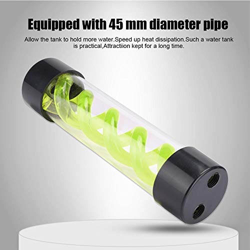 ASHATA Serbatoio di Raffreddamento ad Acqua, Serbatoio di Acqua 200 MM con Filettatura G1/4 per PC Desktop Computer Cooler Accessorio CPU Radiatore Pompa di Raffreddamento ad Acqua(Verde)