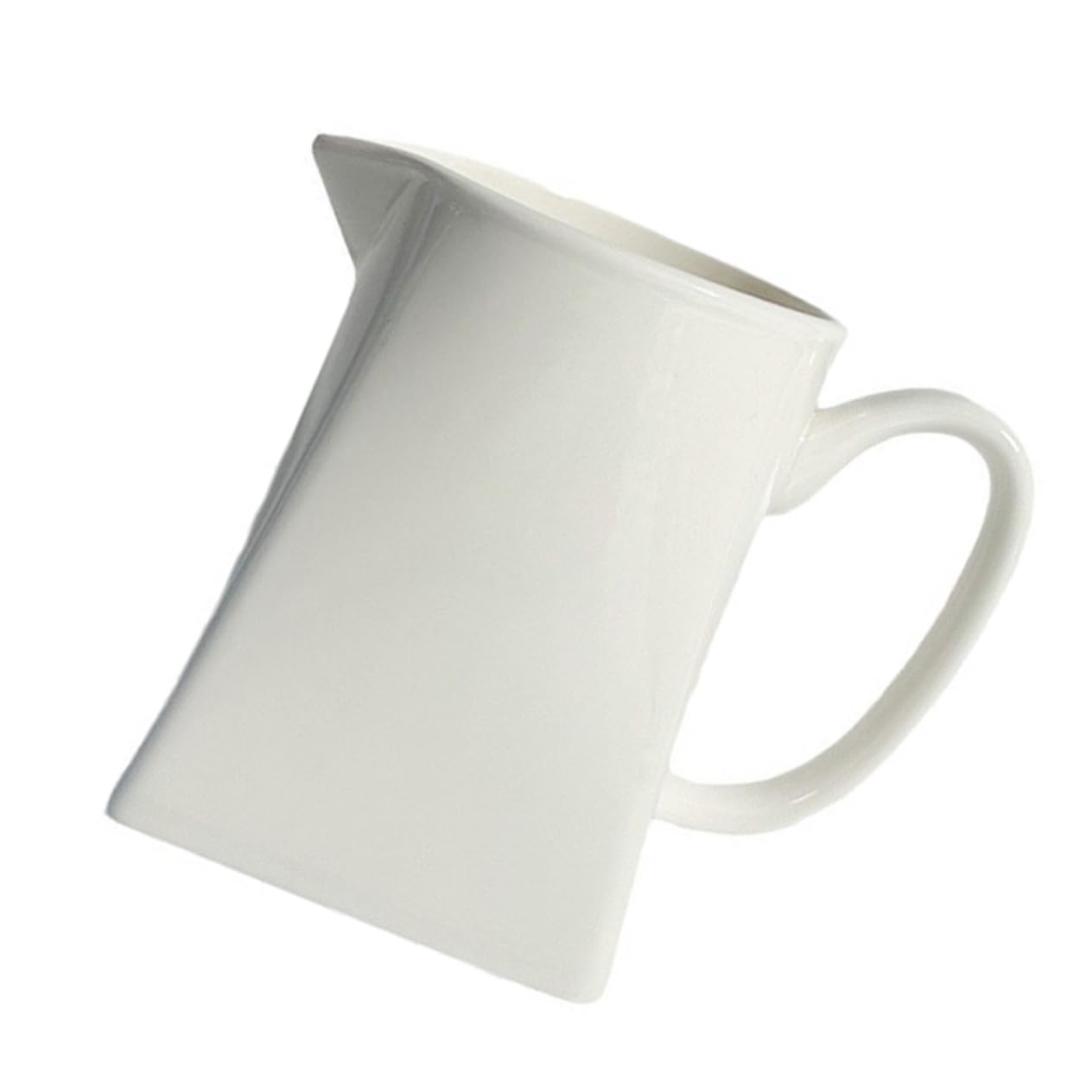 Cabilock Mini Ceramic Milk Creamer Jug Pure White 230ml Elegant Pitcher for Coffee Tea Creamer Syrup for Home Dec