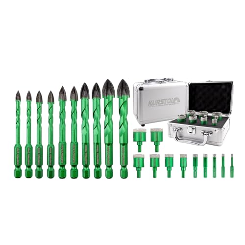 Set de 10 brocas diamante para mampostería 3/16"-1/2" miniatura 1
