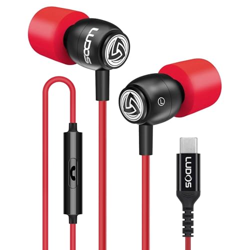 Image of LUDOS Clamor USB C Headphones for iPhone 17 16 15 Pro Max Plus Air iPad Pro, 5 Years Warranty, USB-C Earbuds for Samsung Galaxy S26 S25 S24 S23 Ultra S22 S21 FE S20 A55 A54 A53, USB Type C Earphones