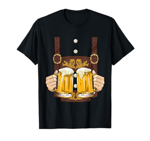 Chemise de costume en cuir Oktoberfest Men Cheers Beer Chope T-Shirt