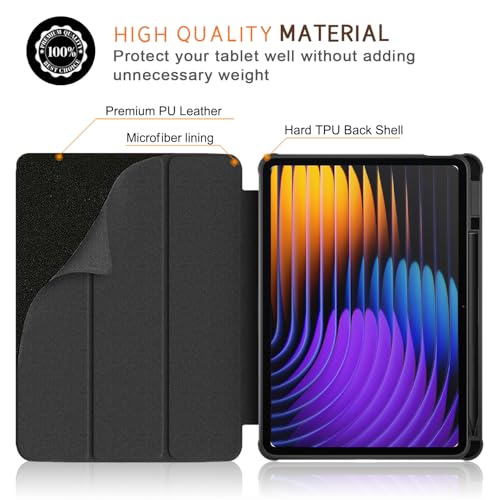 Coque Xiaomi Pad 7 Pro antichoc transparente à trois volets et veille auto - 6
