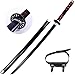 WEILEI Spada Samurai in Legno Katana Demon Slayer 104 cm Tanjiro Cosplay Katana Spada Set Puntelli di Halloween Armi Spada in Legno per Bambini Anime Ninja Spada Giocattoli Anime,con Cintura Nera