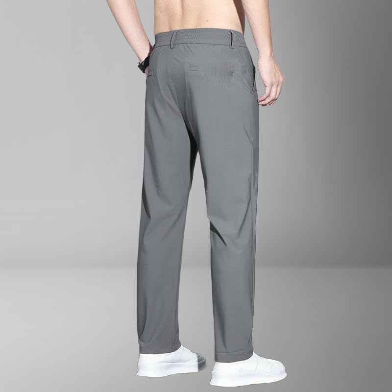 Men's Summer Ice Silk Business Loose Straight Trendy Versatile Drape Casual Pants4
