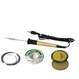 SP Electron Pack of 4 pcs Soldering Equipment, 15W Soldering Iron with Solder Wire, Paste and Wick
