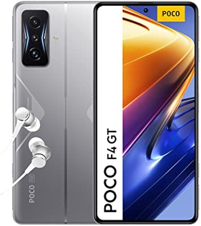 Poco F4 GT 5G + 4G LTE 128GB + 8GB Factory Unlocked 6.67" 120Hz 64Mp Triple Camera (Not Verizon Sprint Boost Cricket Metro At&T) + (w/Fast Car Charger Bundle) (Knight Silver)