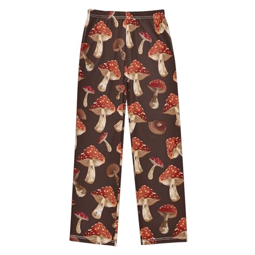 ZZXXB Wild Mushroom Boys Long Pants Soft Trousers Elastic Waist Kids Lounge Bottoms with Pockets S-XL