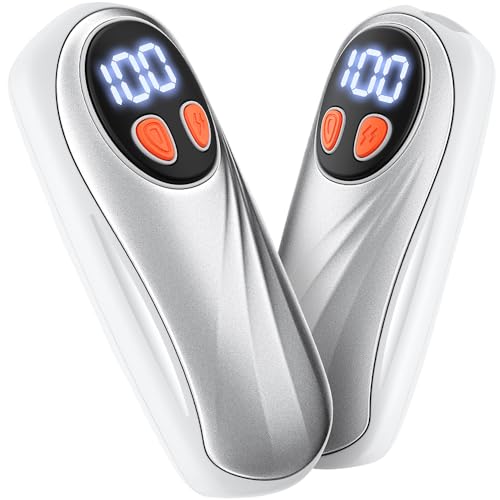Hand Warmers Rechargeable 2 Pack, 6000mAh Electric Hand Warmers, 5-Level Heating with Battery Display, Reusable Portable Pocket Heater, Gifts for Christmas, Outdoor, Golf, Travel, Hunting, Camping