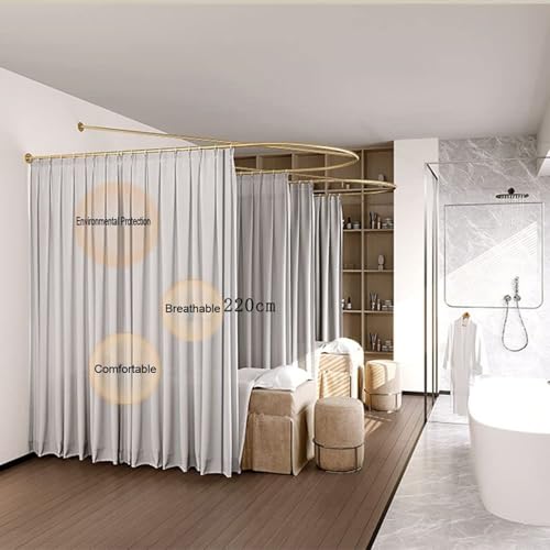 Rideau de séparation en U 120x230cm portable avec support plafond salon de beauté - 7