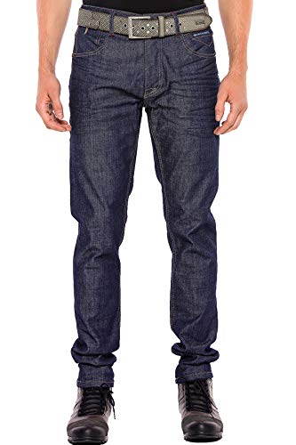 Jean pour homme Cipo & Baxx en denim bleu coupe droite ajustée