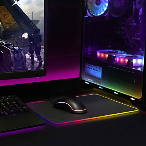 AIRENA Tappetino Mouse Gaming RGB | 14 modalità di Illuminazione | Effetti Arcobaleno | Tovagliolo | Mousepad Brillante | Tappetino per Mouse/Tastiera Non Skid per Computer/Mac/PC e Gamer