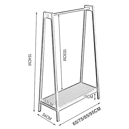 Tringle à vêtements grande capacité en bambou robuste et durable