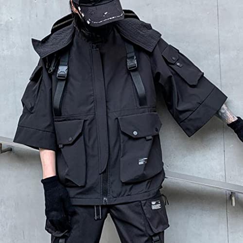 XYXIONGMAO Men's Gothic Streetwear Windbreaker Techwear Functional Cyberpunk Jacket Hooded Tactical Zipper Bomber Jackets2