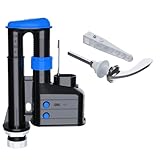 PlumbEZ Universal Dual Flush Toilet Syphon 1½" BSP Adjustable 7.5"–9.5" Internal Overflow WRAS Approved + Chrome Toilet Cistern Handle Adjustable Arm – Toilet Flush System Replacement Kit