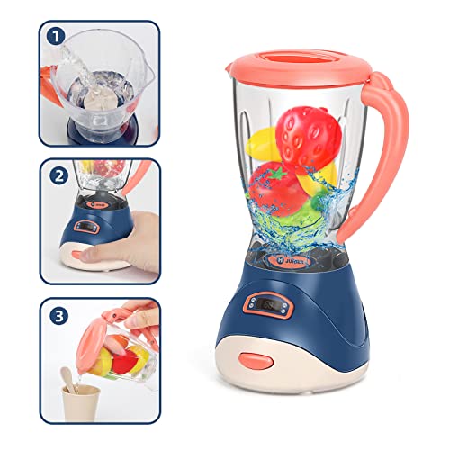 Kids Kitchen Pretend Play Toys,Kitchen Appliances Toy with Coffee Maker Machine,Blender, Mixer and Toaster with Realistic Light and Sounds, Play Kitchen Set for Kids Ages 4-8 - Image 5