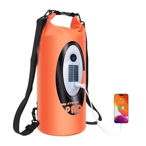 FELICON Waterproof Dry Bag Backpack with Bluetooth Speaker, 10L Roll Top Floating Sack, Solar &...