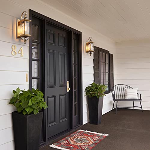 Gazelighting Gaze Copper Outdoor Wall Lights 18.5" H Porch Light Oil Rubbed Brass Exterior Light Fixture With Clear Glass,Outdoor Light Fixture For Patio, Garage, Front Porch 1 Pack,Bulb Not Included #TOP4