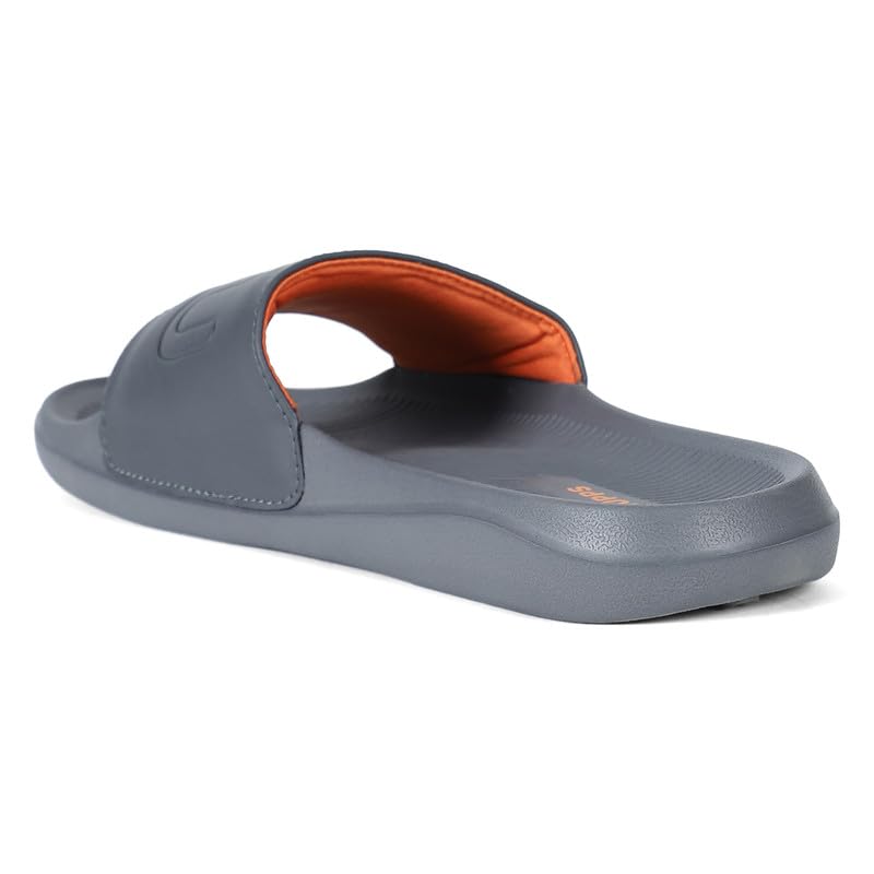 Image of CHUPPS Pure Black Drift Orthopedic Slippers | Soft Footpharma Footbed | Breathable Ventilation Holes | Lightweight Flip Flops | Anti-Skid Chappals for Everyday For Mens